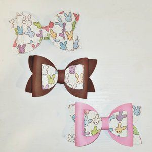 3 bow set of peeps inspired hair bows.